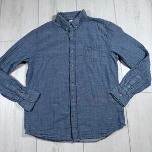 Marine Layer Men's Medium Striped Button Down Shirt Casual Work Blue